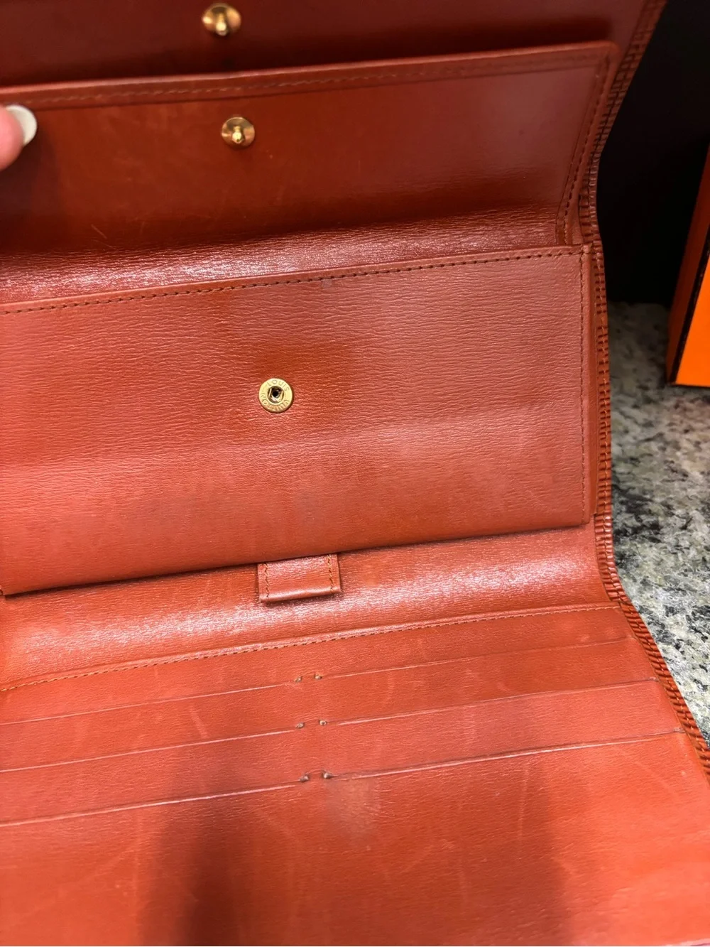 Louis Vuitton Epi Leather Wallet in Cognac beautiful color! With crossbody chain